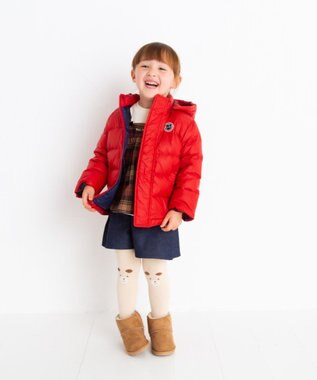 MIKI HOUSE HOT BISCUITS 【80-130cm】 ダウンジャケット コーラルレッド