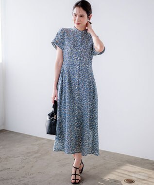 組曲 【先行予約】フラワーガーデンプリント ワンピース ブルー系5
