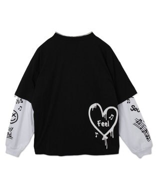 WEGO 【ユニセックス着用ITEM/2点SET】アクセ付きアンサンブルT（LS） ブラック