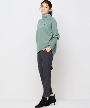 組曲 【WEB限定カラーあり】ウールライクストレッチ イージーパンツ チャコールグレー系