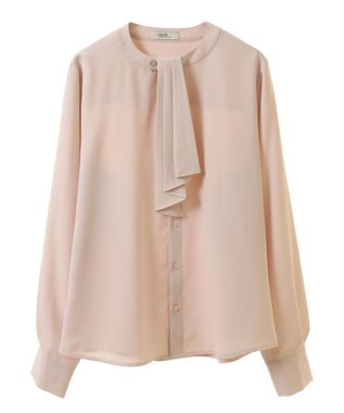 earth music&ecology 2WAYボウタイブラウス ピンクベージュ