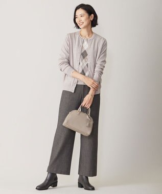 J.PRESS LADIES 【WEB限定カラーあり・洗える】アーガイルツイン ニット ベージュ系