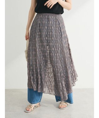 Green Parks ・ＥＬＥＮＣＡＲＥ　ＤＵＥ　レースアシンメトリースカート Charcoal Gray