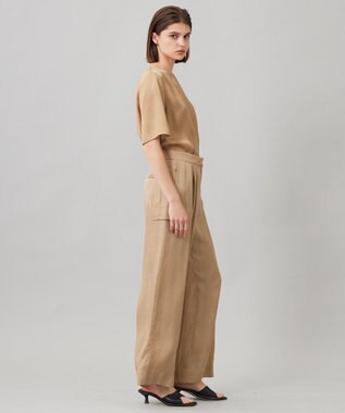 ICB L 【洗える】 キュプラピグメントクロス カーゴパンツ チノベージュ系