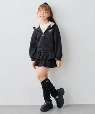 ANY KIDS ムースタッチスウェット フルジップパーカー ブラック