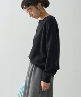 AMERICAN HOLIC バイパチカフタンネックラグランニットプルオーバー Black