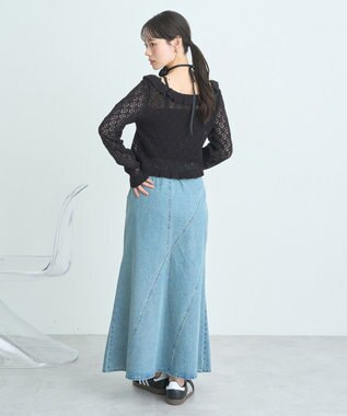 earth music&ecology エスカルゴマーメイドデニムスカート Light Indigo