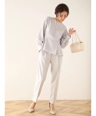 Green Parks ｅｆ－ｄｅ　ペプラムブラウス Gray Beige