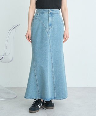 earth music&ecology エスカルゴマーメイドデニムスカート Light Indigo