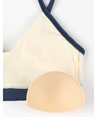 une nana cool 綿ベア天竺 カラーブロッキング ノンワイヤーブラジャー CR