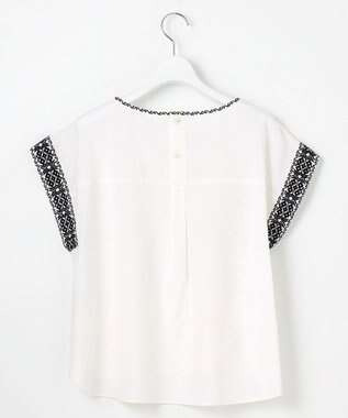 23区 【Indian Factory】コットンフレックス エンブロイダリーブラウス ホワイト系