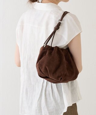 russet 【WEB限定】スエード巾着4WAYショルダーバッグ(CE-1793-WEB) D.Brown