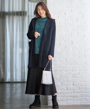 ANY 【ウエストゴム】ライトツイードマーメーイドスカート ブラック