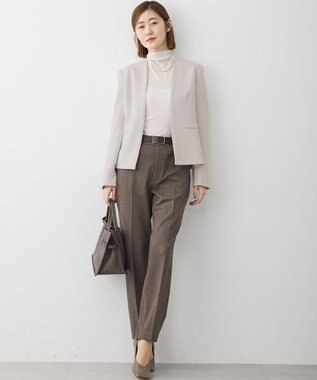 23区 S 【CLASSY.掲載/洗える】スムージーコットン タートルネック ニット ベージュ系