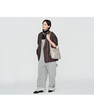 genten フェザートートバッグ　2wayショルダーバッグ ライトグレー