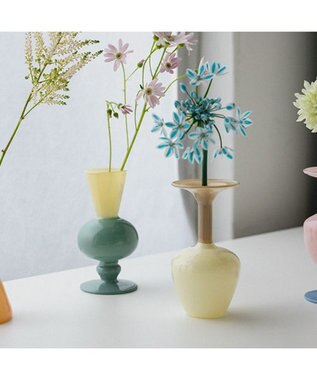 PRESENTERS ROOM amabro / MINI VASE TWO TONE(Beige×Green) -
