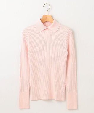 組曲 【前後着用・手洗い可】ELENAスパンコール襟デザイン ニット ピンク系