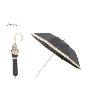 MOONBAT 【晴雨兼用日傘】ランバン コレクション（LANVIN COLLECTION）折りたたみ日傘 グログランリボン ブラック