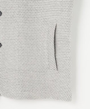 JOSEPH ABBOUD 【キングサイズ・軽くて洗える】ストローヤーンニット カーディガン ライトグレー系