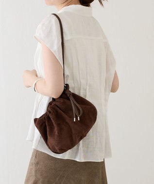 russet 【WEB限定】スエード巾着4WAYショルダーバッグ(CE-1793-WEB) D.Brown