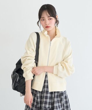 earth music&ecology 【綿100％】ダブルジップワッフルカーディガン