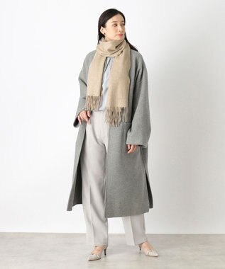 MOONBAT 【洗えるカシミヤ】FURLA カシミヤ100％ 無地ビッグマフラー／幅50cm ベージュ