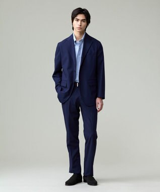 J.PRESS MEN 品格とゆとりの調和【盛夏対応 / 洗える】リラックスセットアップ パンツ ネイビー系