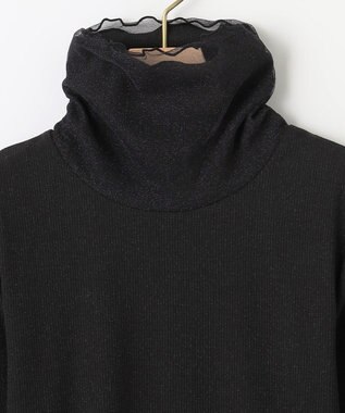 組曲 S ラメチュールコンビタートル カットソー ブラック系