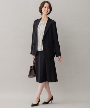 自由区 【XSサイズ～/洗える】ダブルフェイススーティング テーラードジャケット ミッドナイト