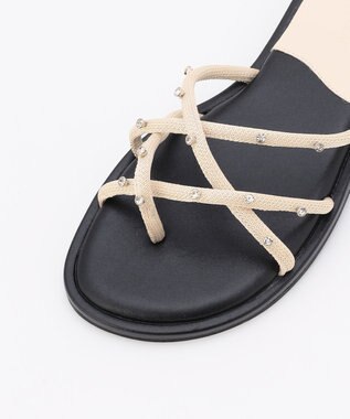 steppi ビジュー トング サンダル エクリュ