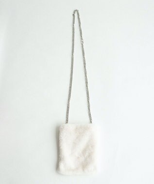 WEGO ファーチェーンミニショルダー ホワイト