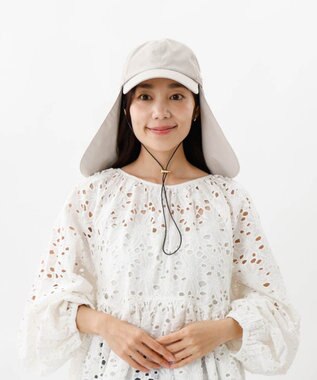 AURORA 【 Beaurance （ビューランス）】サマーシールドタレ付きはっ水キャップ ライトベージュ