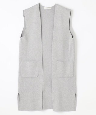 ANY L 【洗濯機可能】スタイルアップ ニットジレ トップグレー