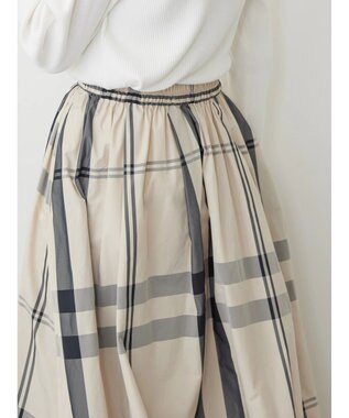 AMERICAN HOLIC チェックメモリーフレアスカート Check Ivory