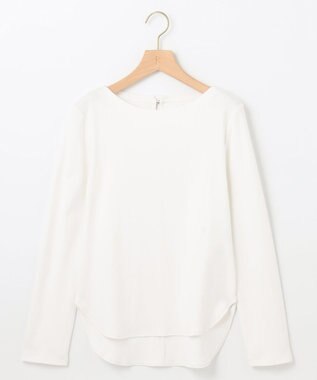 組曲 【ストレッチ・長袖】コットンフライス バスクTシャツ アイボリー系