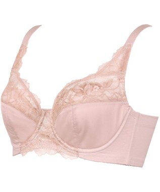 Wing フルカップブラ　背中の段差すっきり　カップ肌側は綿混素材　バストをしっかり包み込む　ウイング／ワコール　KB2114 ピーチ