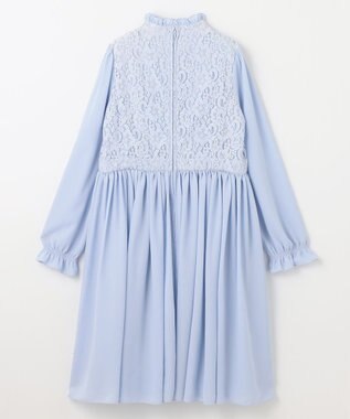 組曲 KIDS 【150-170㎝】レースシフォン ワンピース サックスブルー系