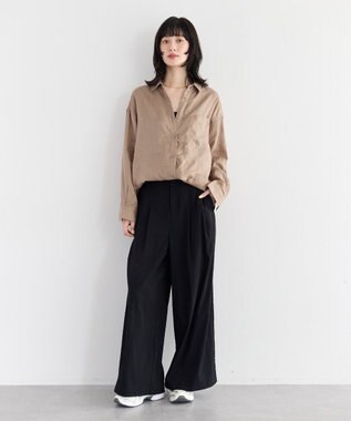 YECCA VECCA ドライタッチストレッチワイドパンツ Black