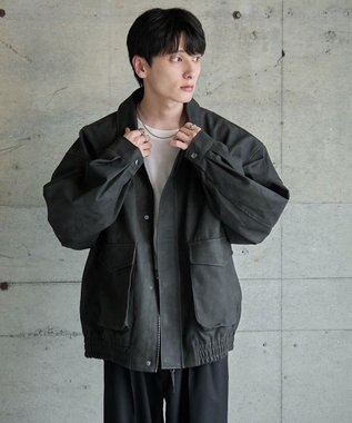 WEGO 【ユニセックス着用ITEM】エコレザー2WAYフライトジャケット 柄1