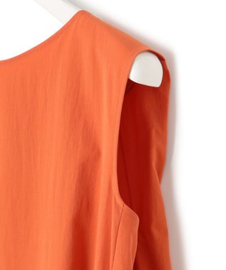 ICB L 【洗える】RENUソフトタイプライター ノースリーブワンピース テラコッタ×ネイビー系