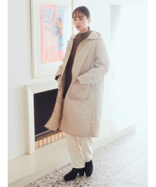 earth music&ecology ２ｗａｙキルティングコート Gray Beige