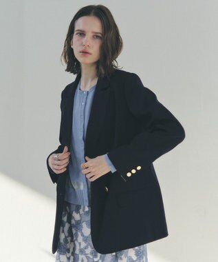 YECCA VECCA 金釦テーラードジャケット Navy