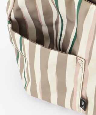 Y'SACCS 【ムック本掲載】ドローイングストライプ　ミニトートバッグ グレージュ