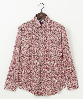 JOSEPH ABBOUD 【洗える】リバティプリント シャツ ワイン系5