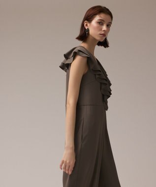 GRACE CONTINENTAL フリルサロペット カーキ