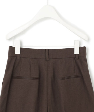 ICB 【洗える】 LooseWeave タックショートパンツ ダークブラウン系