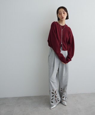 Green Parks SET2点Zipニットカーディガン+アメスリタンク Bordeaux