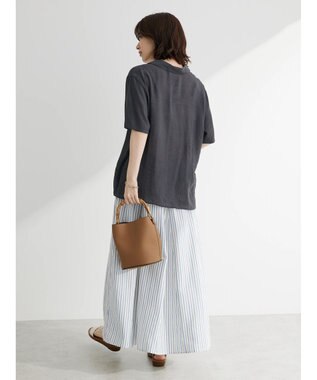 Green Parks ゆったり開襟シャツ Charcoal Gray