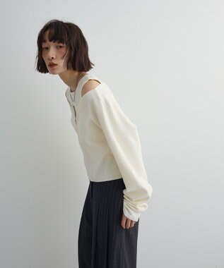 Green Parks SET2点Zipニットカーディガン+アメスリタンク Ivory