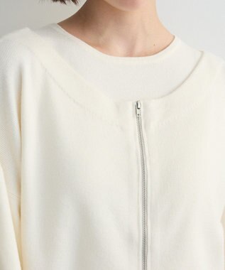 Green Parks SET2点Zipニットカーディガン+アメスリタンク Ivory